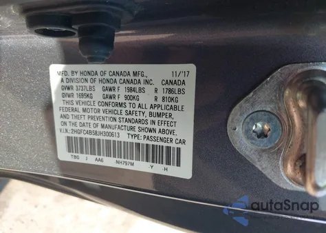 2018 Honda Civic Lx from USA, damaged, VIN 2HGFC4B58JH300613